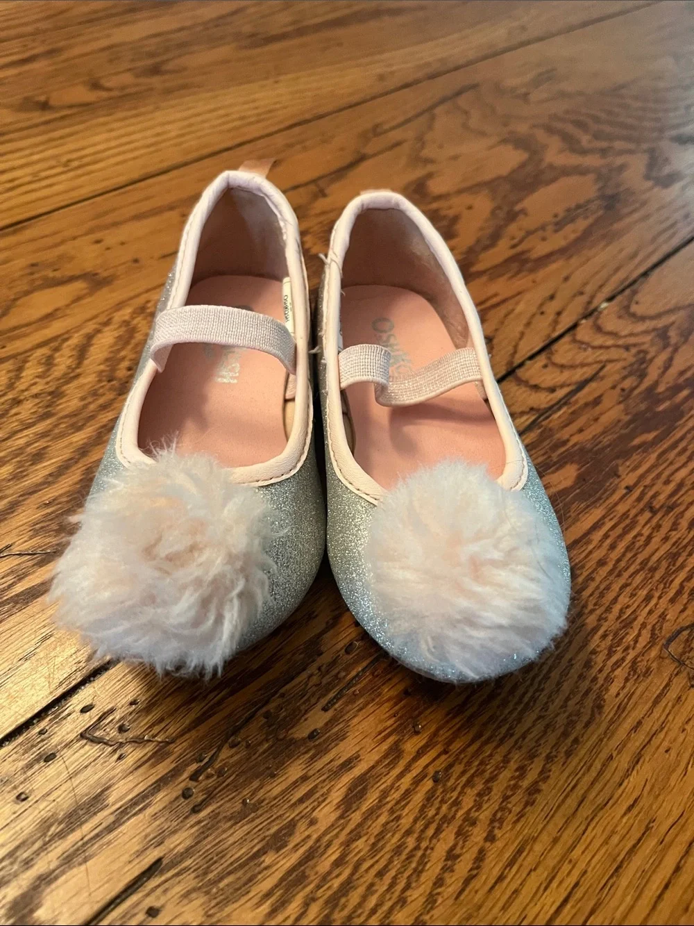 Sparkle Pom Pom Osh Kosh Bgosh Kids Shoes - Pink & Silver